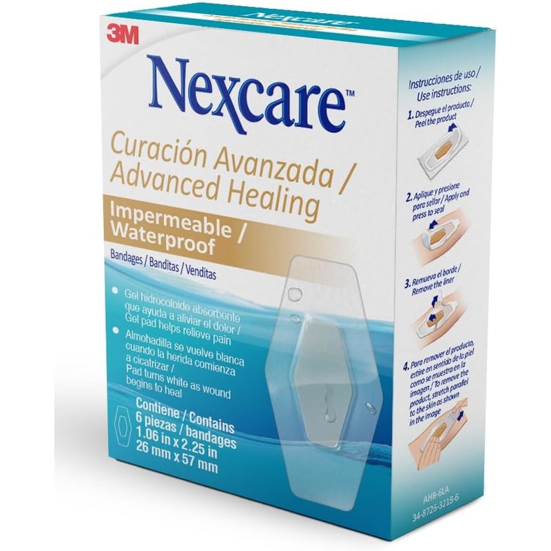 NEXCARE 3M Banditas Adhesivas Curación Avanzada Transparentes 6 piezas