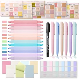 XKDOUS 42 Pcs Bible Study Supplies, Bible Journaling Kit for Women, 12 Bible Highlighters (Double-Headed) and 6 Pens, 90 Bible Tabs, 7 Transparent Sticky Notes and Other Bible Study Tools