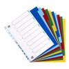 Oxford A4 Plastic 10 Part Dividers, Assorted, 1 Set