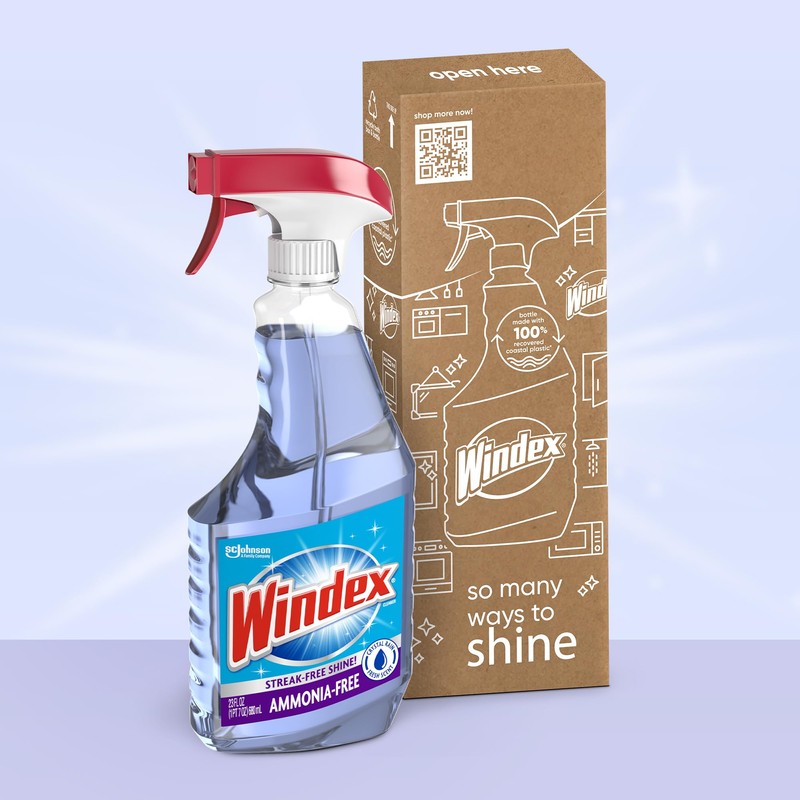 Windex Glass and Window Cleaner Spray Bottle, Ammonia Free, Packaging