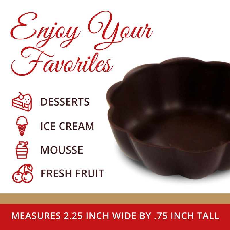 Lang's Chocolates – Dark Chocolate Dessert Shell Bowls – 12