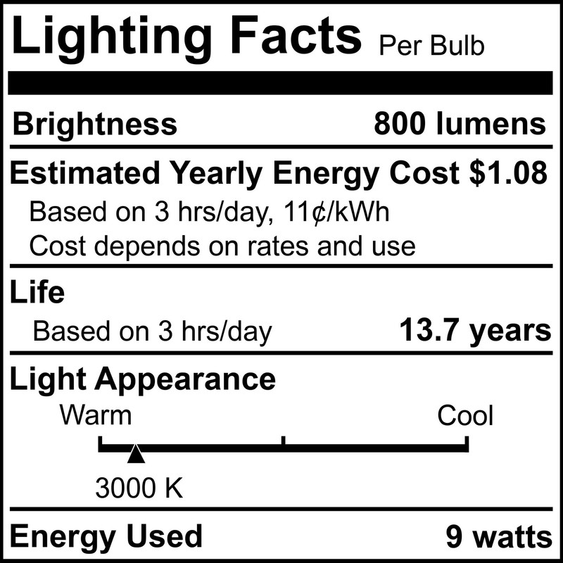 Bulbrite Pack of 12 Item 774235 A19 LED Bulb, 9W,