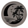 Enthoozies Beach Palm Trees Gray Laser Engraved Leatherette Compact Mirror