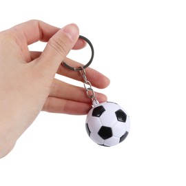 4Pcs Soccer Keychains, Funny Backpack Charms Key Chains, PVC 1.5inch/3.8cm Football Keychain