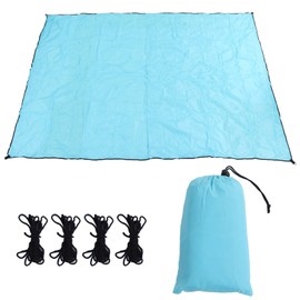 Canopy Canvas Stainless Steel 2x3m Rectangle Canopy with Four Ropes for Courtyard Grassland Garden Blue