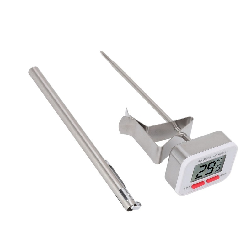 Food Thermometer Regulable Clip Large Display Screen Detachable Stainless Steel