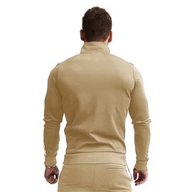 TEZO Men's Casual Active Tracksuits Full Zip Sports Jogging Suits Sets Athletic Running 2 Piece Sweatsuits with Zip Pockets(KAWT 2XL)