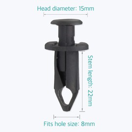 Lantee 50 Pcs Black Nylon Rocker Panel, Wheel Line & Air Inlet Duct Push-Type Retainer Clips for GM 21075686 Ford F3LY-14570-B