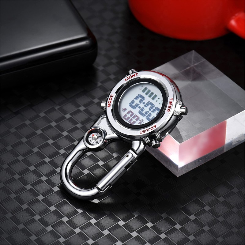 Lancardo Carabiner Watch, Analog Clip, Nurse Watch, Luminous Carabiner, Watch,