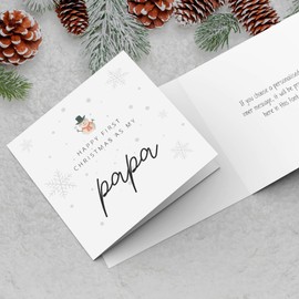 Happy first Christmas as my Papa Card | Xmas Cards Cute For Family Him