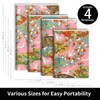 Bloom Life Washi Notebook Gift Set 4-Pack,60 Pages Each, Blank