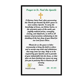 Gifts by Lulee, LLC Paul the Apostle Saint Paul Patron of Missionaries Evangelists Writers and Public Workers Laminated Prayer Card