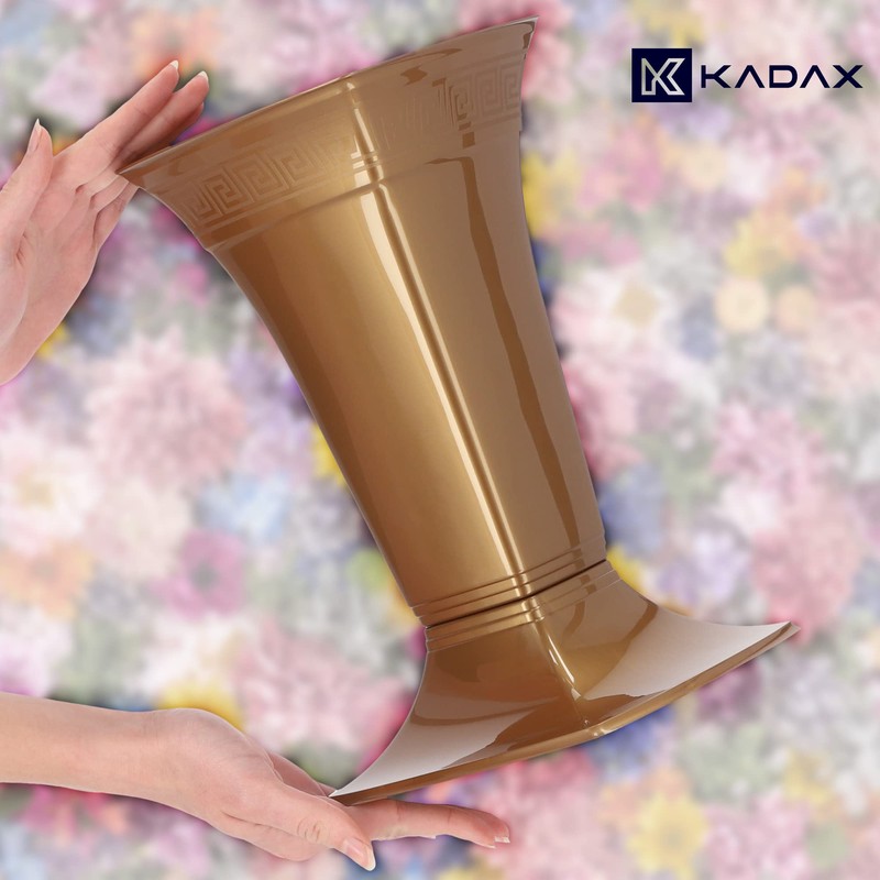KADAX Grave Vase with Base, Plastic Cemetery Vase, Flower Vase