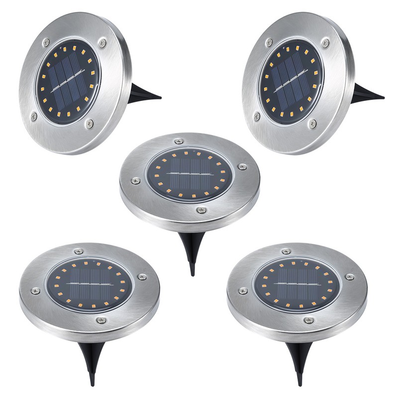 5Pcs Solar Power Underground Light Landscape Lamp 16 LED RainProof