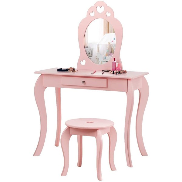 Fireflowery Kids Vanity Set, 2 in 1 Detachable Princess Makeup