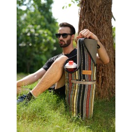 ALLEN & MATE Unisex Yoga Exercise Mat Bag with Large Size Pocket, Big Capacity Mat Tote Shoulder Carrier for Men & Women (Diamond Stripe)