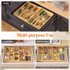 Lifewit 4 Compartments Bamboo Utensil Drawer Organizer, Expendable Cooking Silverware
