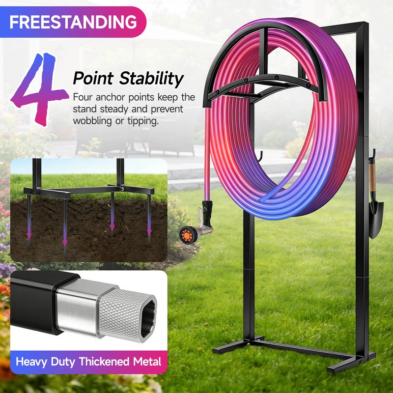 IBVIVIC Garden Hose Holder, Hose Stand with Stable Base and