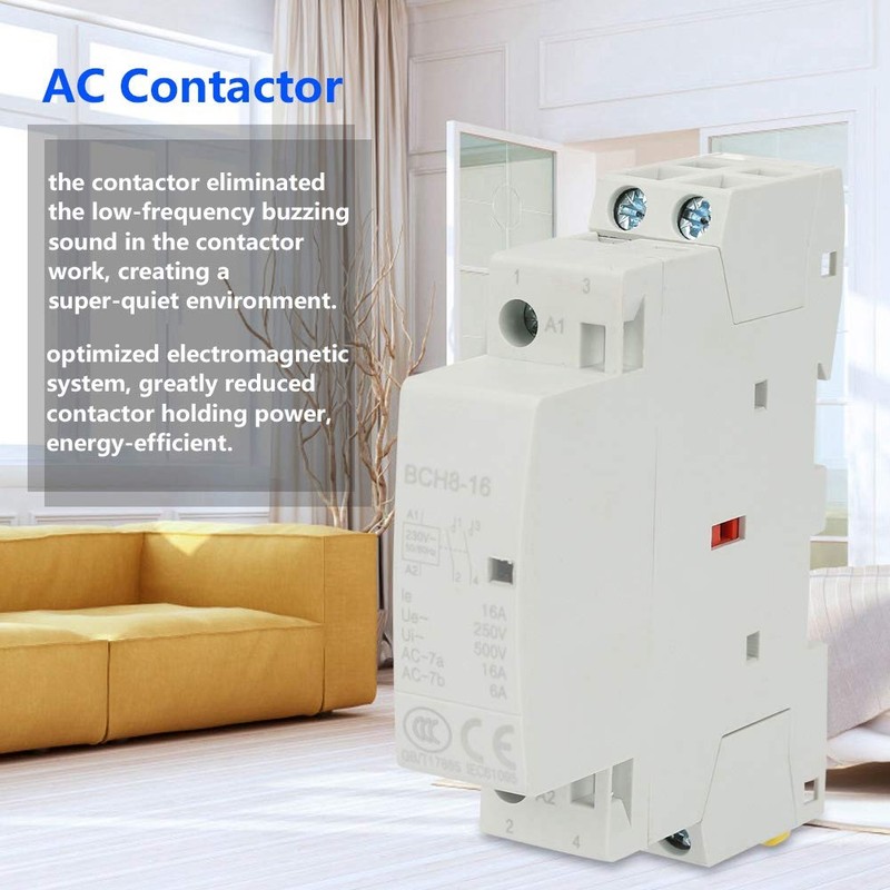 2P 16A 220V/230V 2NO 50/60HZ DIN Rail Household AC Contactor,