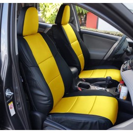 IGGEE, INC. IGGEE CUSTOM FIT FRONT SEAT COVERS FOR TOYOTA RAV4 SE 2013-2018 BLACK/YELLOW