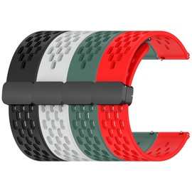 TenCloud Bands for Venu 3 45mm Wristband Compatible with Garmin Venu 3/Venu 2/Vivoactive 4 45mm Smartwatch Waterproof Replacement Band Strap 22mm (Black+Red+Gray+Green)
