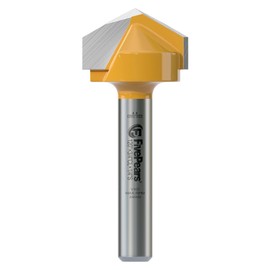 FivePears V Groove Router Bit 120 Degree 1/4 inch Shank, 3/4 inch Cutting Diameters, Carbide CNC Engraving V Router Bit for Signmaking, Lettering, Woodworking Door Carving