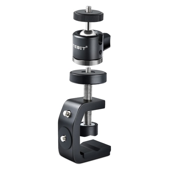 UTEBIT Clamp Tripod with Ball Head, Tripod Clamp for DSLR