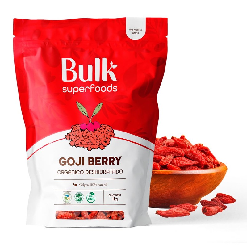 BULK SUPERFOODS Goji Berries - Goji Berry 100% Orgánico y