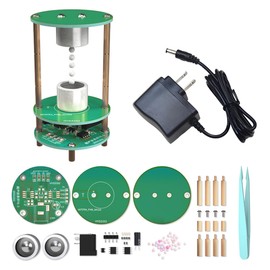 Electric Ultrasonic Levitator Kit, Soldering Projects Mini Cool Acoustic Levitator, Learning Teaching STEM Education Ideal Gift for Family and Friends, Come with 12V Power Supply (Green with Power)