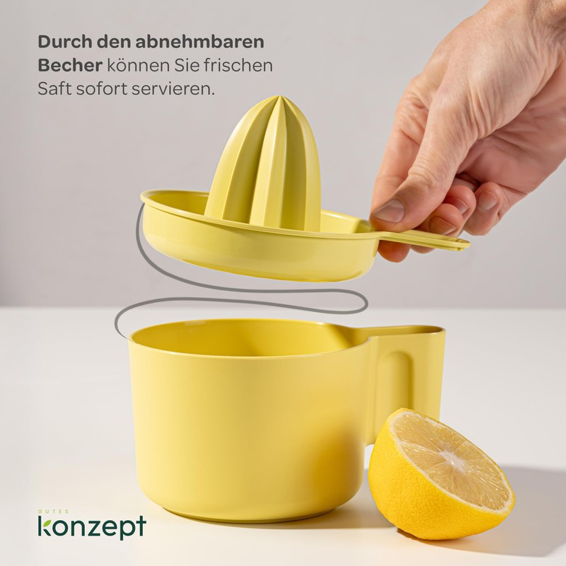KONZEPT Lemon Squeezer, Orange Squeezer with Container 500 ml -