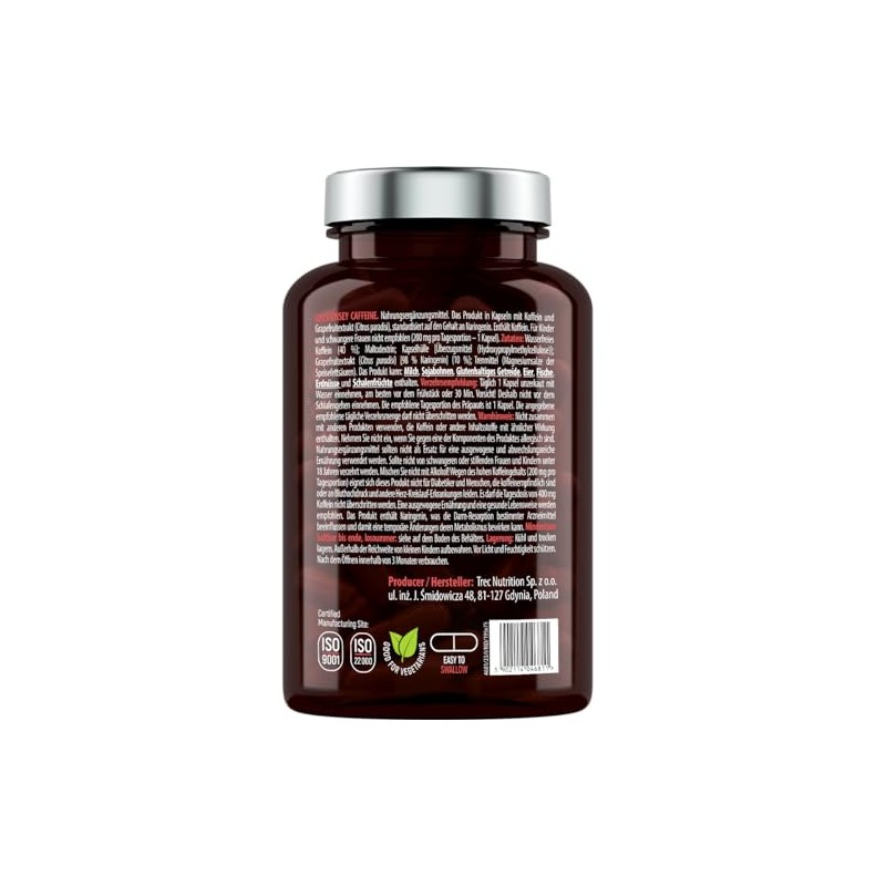 Essensey Caffeine 200mg Capsules - High Dose of Caffeine -