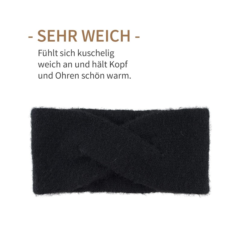NF NITZSCHE Fashion, Headband for Women, Colours: Black, Grey, One