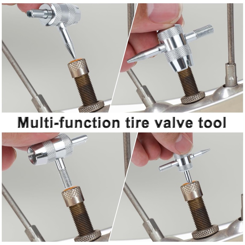 BOXOB 12pcs 4-Way Tyre Valve Stem Core Tool, 4 in
