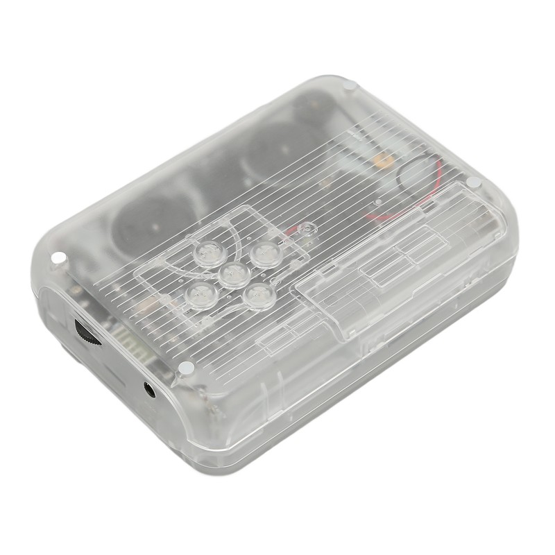 Cassette to MP3 Converter Multifunction Auto Reverse Transparent Retro Portable
