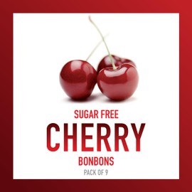 Swiss Imports Sugar Free Bonbons Hard Candy Drops, Cherry, 1.4 oz/ 40g Box, 9 Pack