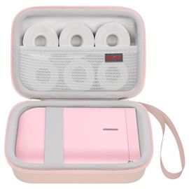 Elonbo Carrying Case for NIIMBOT D11/ for LMASBLTER D11 Label Maker Machine, Portable Mini Bluetooth Label Printer Travel Bag, Small Handheld Labeler Storage Holder, Mesh Pocket Fits Label Paper,Pink
