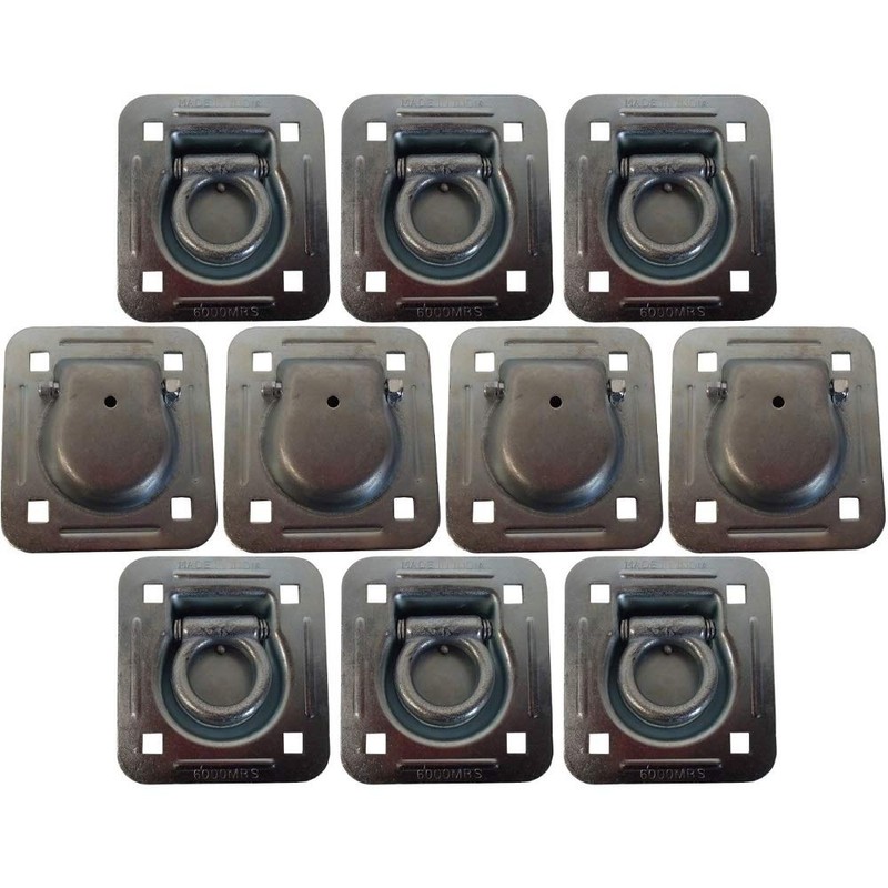 10 pk Flush Mount Recessed Ring Trailer Cargo Tie Down