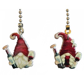 Color Acrylic Double Sided Gnomes with Wine Fan Light Pull Chain Set