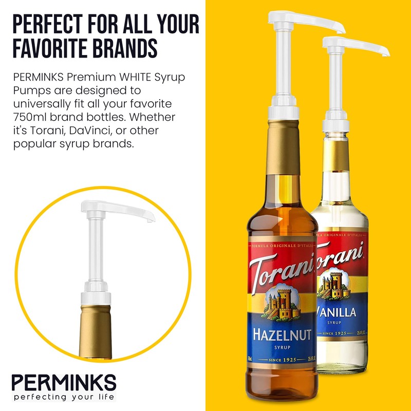 Syrup Pumps Compatible with Torani and Davinci Bottles (25.4 oz-750ml