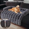 LiveGo Fuzzy Calming Dog Sofa Bed Mat, Washable Plush Couch