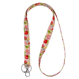 LNKRE JEWELRY Pink Strawberry Lanyard for Women Long Key Strap Skinny Lanyard with Badge for Name Tag ID Holder