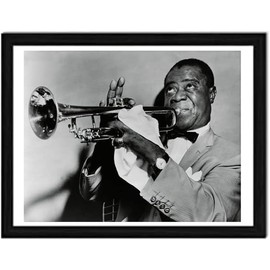Jazz Trumpet Player Louis Armstrong Photo Wall Art, Vintage, Black and White Photography, Jazz Trumpet Player, Musician, Black History - 11x14 - Decor for Home, Bedroom, Dorm, Gift - Unframed