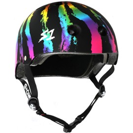 S1 Lifer Helmet for Skateboarding, BMX, and Roller Skating - EPS Fusion Foam, CPSC & ASTM Certified - Rainbow Swirl Small (53.3 cm)