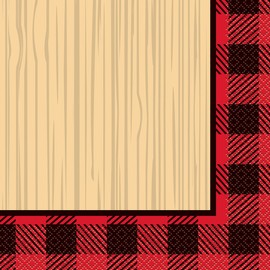 Buffalo Plaid Lumberjack Party Napkins, 16ct