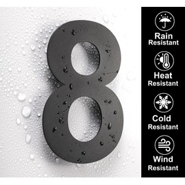 nanlyiau House Number 4 in/10.2 cm Stainless Steel House Numbers House Numbers Black Matt Modern House Number Made of Stainless Steel Floating Appearance (Black 4-in-4)