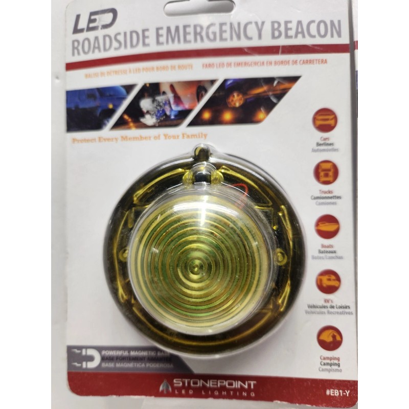 Stonepoint 2-LED Roadside Emergency Magnetic Beacon -2 Modes Flash &