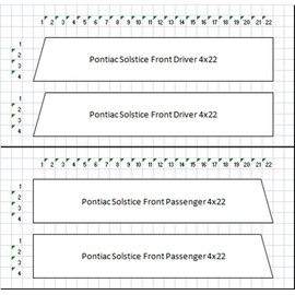 Clausen's World 4 inch Fender Hash Mark Bars Vinyl Racing Stripes Graphic Decals, Fits Solstice & Most Cars, Both Sides, Black Matte