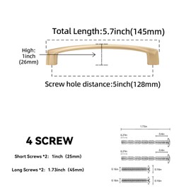 BUKOBYHE 10 Pack 5 Inch Kitchen Cabinet Handles Champagne Bronze Cabinet Pulls Zinc Alloy Drawer Pulls Kitchen Hardware