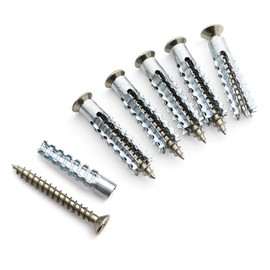 6PCS Heavy Duty Steel Wall Anchor with Screws, Stripped Screw Hole Repair Kit, Tree Shaped Steel Wall Anchor for Concrete Wall, Hollow-Wall (5x30mm Anchor & 5x35mm Screws)
