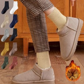 Soft, Thick Knit Warm Ankle Socks White / One Size 5ea